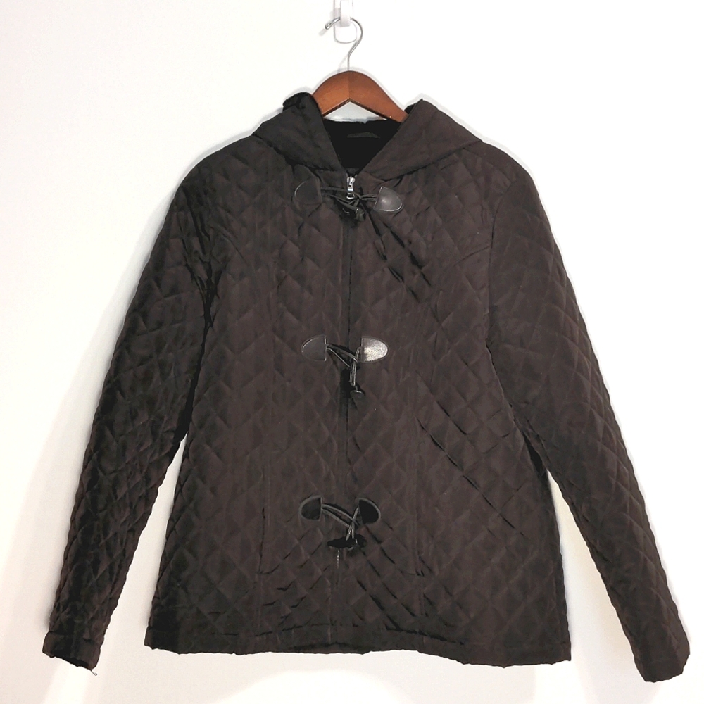 XL dark brown quilted jacket coat